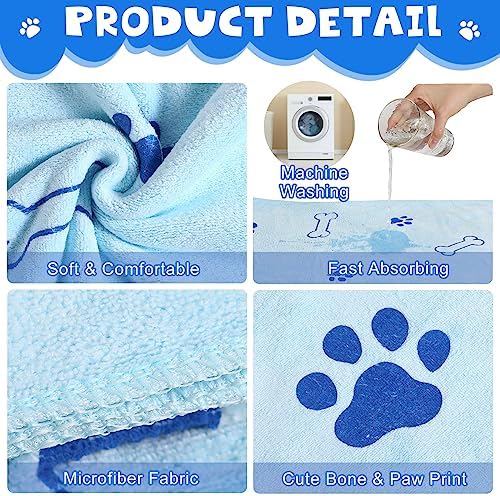 Chumia 4 Pcs Dog Towels for Drying Dog Puppy Bulk Microfiber Absorbent Paw - Image 4
