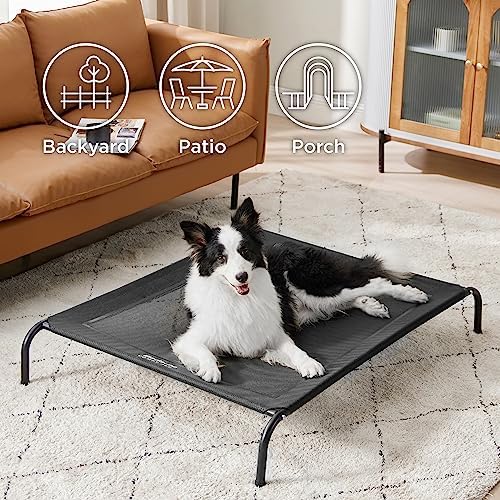 Bedsure Outdoor Elevated Cooling Dog Bed Large Sized Dog, 49in Black - Image 3