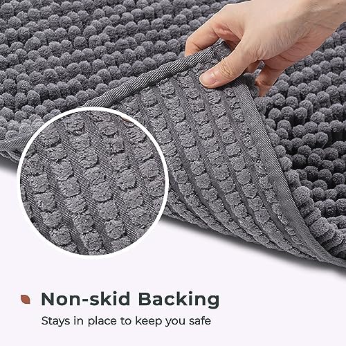 FRESHMINT Chenille Bathroom Rugs Non-Slip Bath Mat 32”x20”, Washable Soft - Image 5