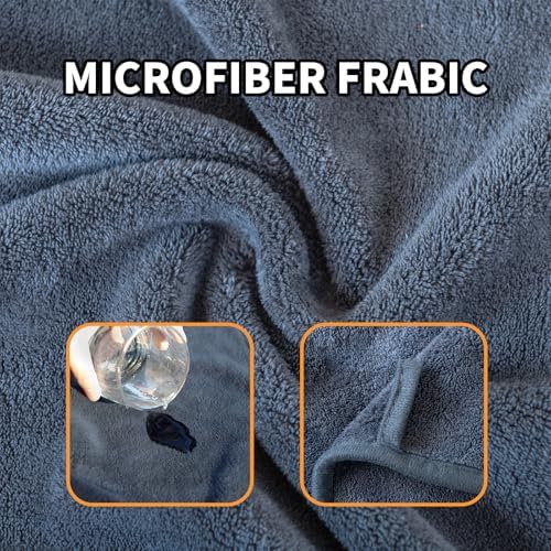 Dog Bathrobe Microfiber, Quick Dry Absorbent Adjustable Wrap Grey XL - Image 4