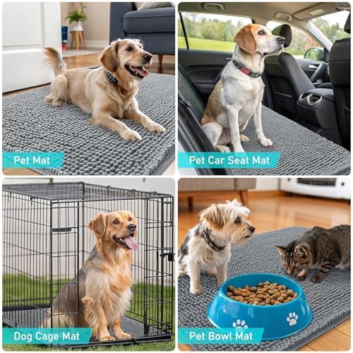 OLANLY Dog Door Mat for Muddy Paws 44x32, Super Absorbent Chenille Mud Mat - Image 7
