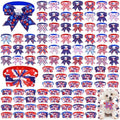 Huhumy 100 Pcs 4th of July Dog Bow Ties Bulk Independence Day Pet Collars by Huhumy