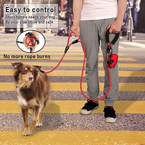 Plutus Pet Rope Dog Leash with Double Handles, 6 FT Long, Reflective - Image 3