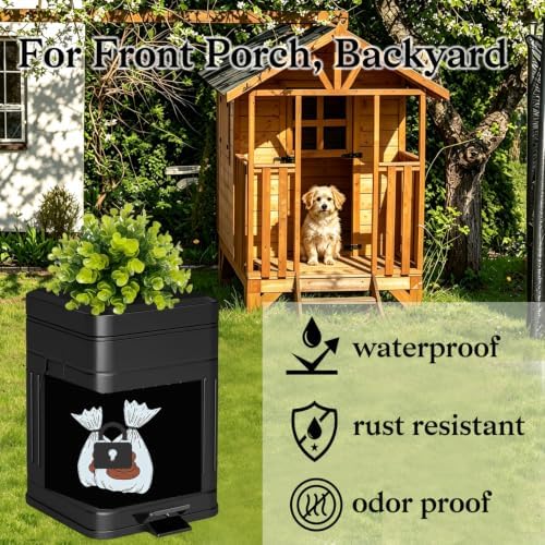 Outdoor Dog Poop Trash Can, Plant-Styled Small Trash Can - Image 3
