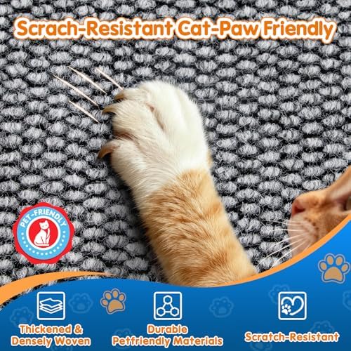 Wall Cat Scratcher for Indoor Cats, Corner Furniture Protector Light Grey - Image 2