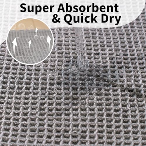 Long Bath Mat, Waffle Bathroom Runner Rug Non Slip Washable, 24 x 60 - Image 6