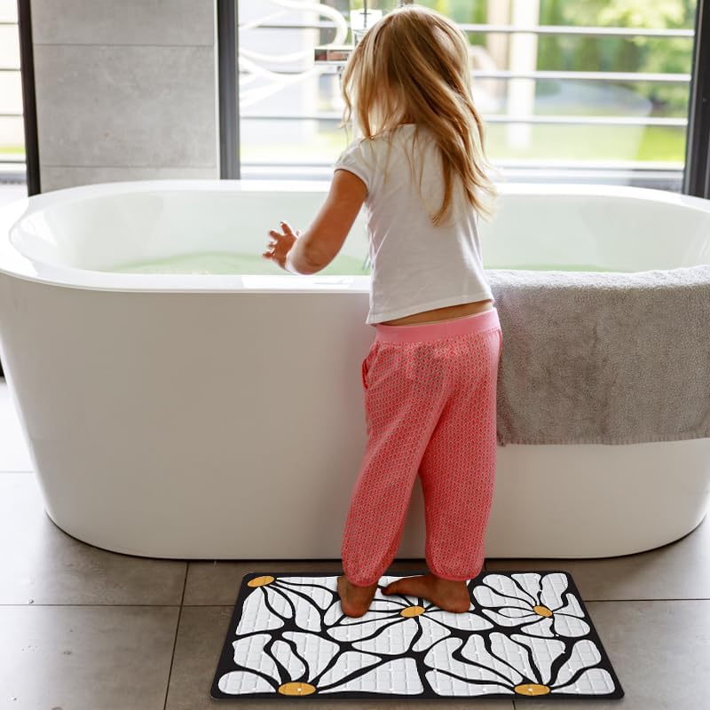 Floral Bathtub Mat Non Slip for Kids 27x16in Plant Anti Slip Bath Mat for Tub - Image 6