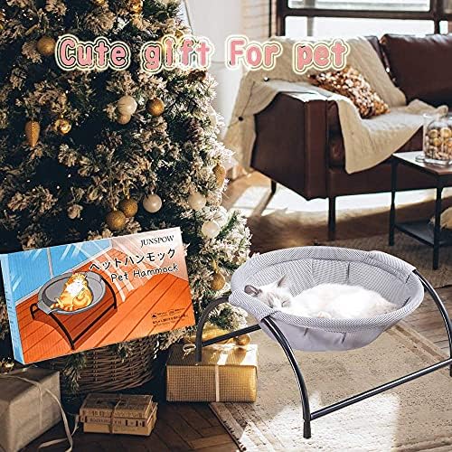 JUNSPOW Cat Bed Sleeping Cat Hammock, 16.9in x 16.9in x 9.5in - Image 5