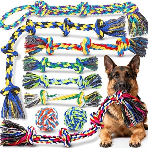 9-Pack Dog Rope Toys for Large Dogs – Strong Tug Toys for Aggressive Chewers by Eefitoys