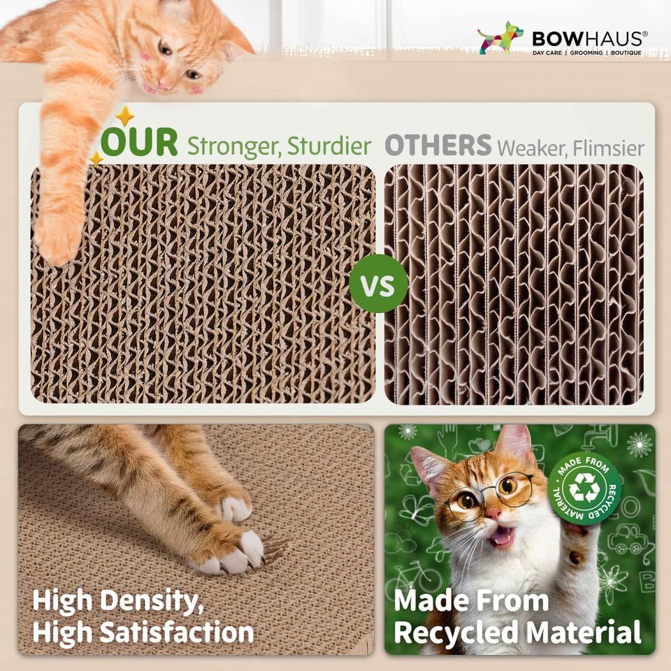 BOWHAUS Frog Style Kitten Scratching Board, Cat Scratcher Lounger - Image 5