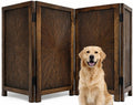 Freestanding Pet Gate, 4-Panel Folding, 56x28 in by TheWoodenTown